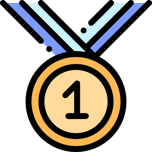 Золотая медаль Detailed Rounded Lineal color иконка