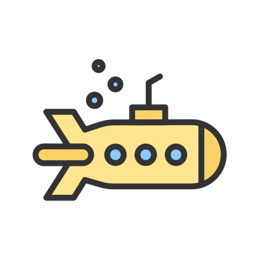 onderzeeër Generic Outline Color icoon