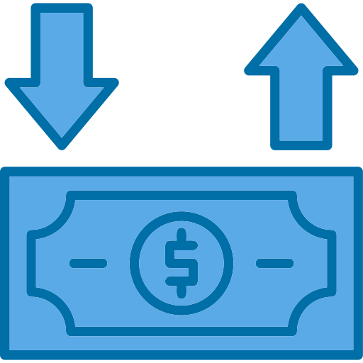 Cash flow Generic Blue icon