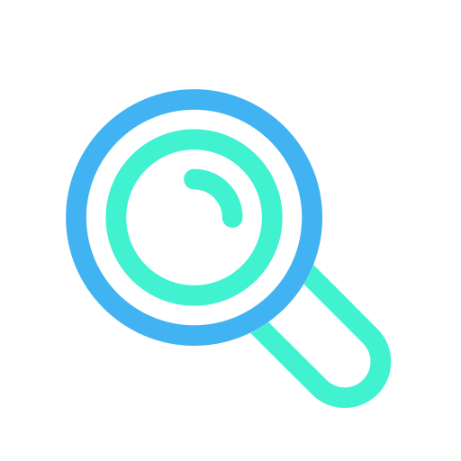 Search data Generic Blue icon