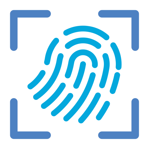 Fingerprint scan Generic Blue icon