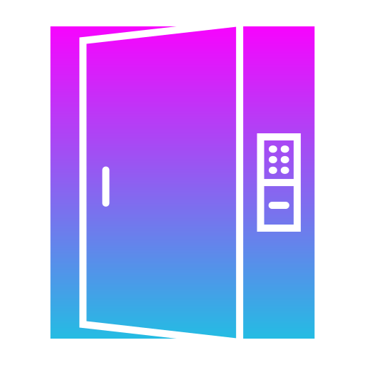 inteligentne drzwi Generic Flat Gradient ikona