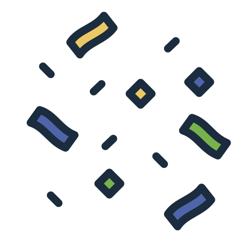 Confetti Generic Outline Color icon