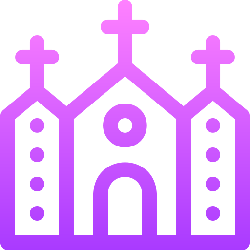kościół Basic Gradient Lineal color ikona