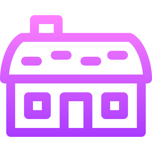 cabaña Basic Gradient Lineal color icono