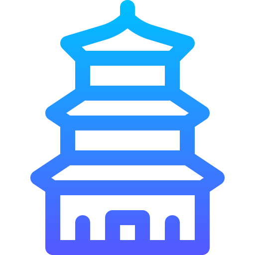 Pagoda Basic Gradient Lineal color icon