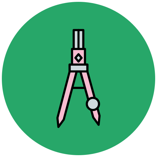 brújula de dibujo Generic Outline Color icono
