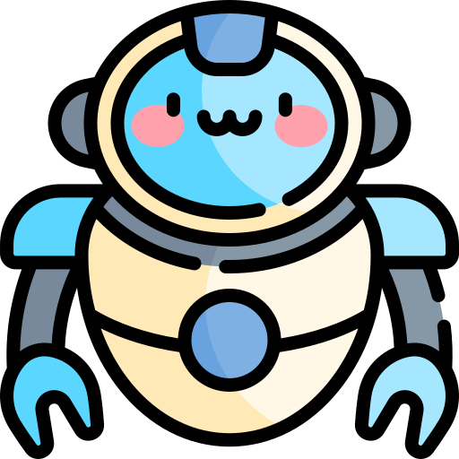 robot Kawaii Lineal color ikona