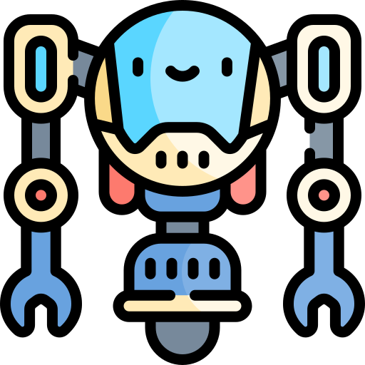 robot Kawaii Lineal color icoon