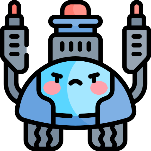 robot militar Kawaii Lineal color icono