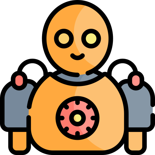robot Kawaii Lineal color icono