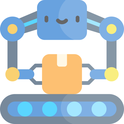 Промышленный робот Kawaii Flat иконка