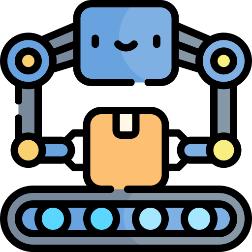robot industriale Kawaii Lineal color icona