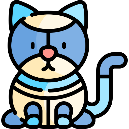 Кот-робот Kawaii Lineal color иконка