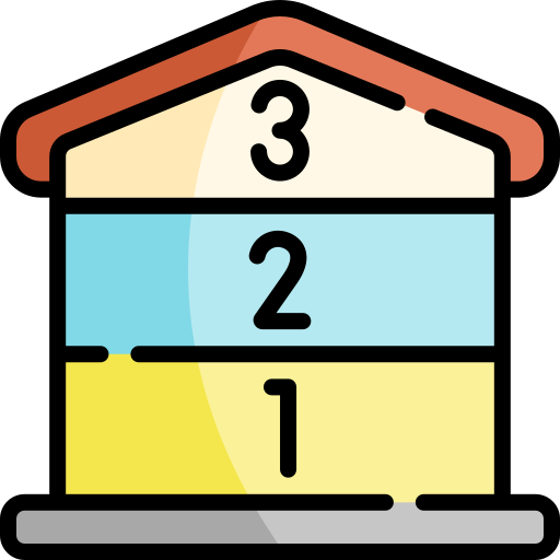 meerdere verdiepingen Kawaii Lineal color icoon