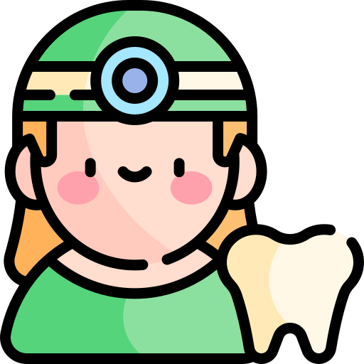 dentista Kawaii Lineal color icona