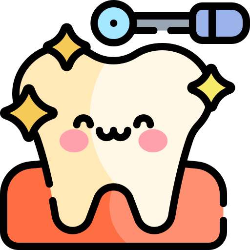 gebitsreiniging Kawaii Lineal color icoon