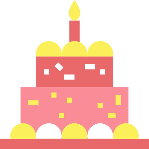 Торт на день рождения Smalllikeart Flat иконка