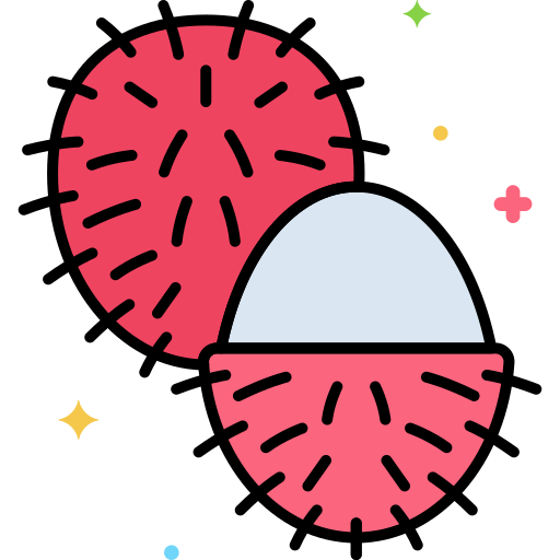 rambután Generic Outline Color icono