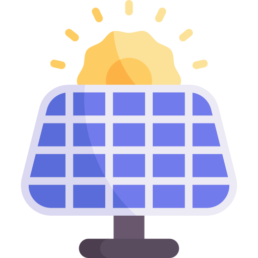 pannello solare Kawaii Flat icona