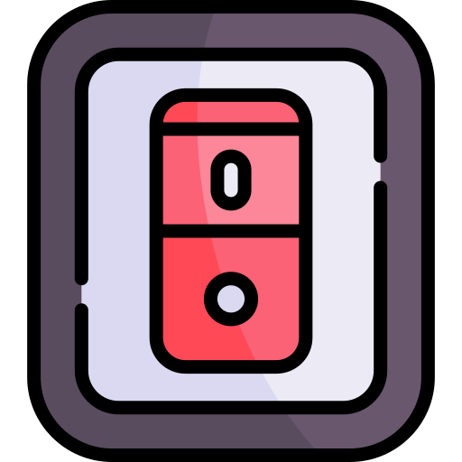 Interruptor de alimentación Kawaii Lineal color icono