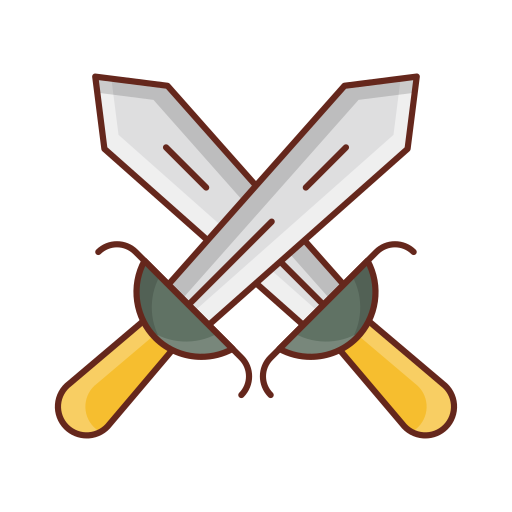 Swords Generic Outline Color icon