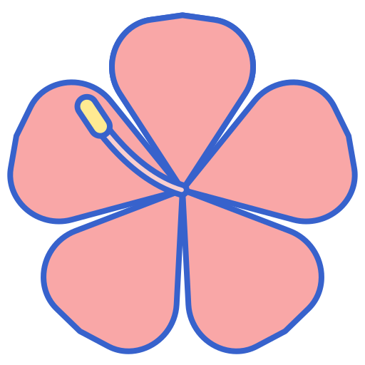 Hibiscus Generic Outline Color icon