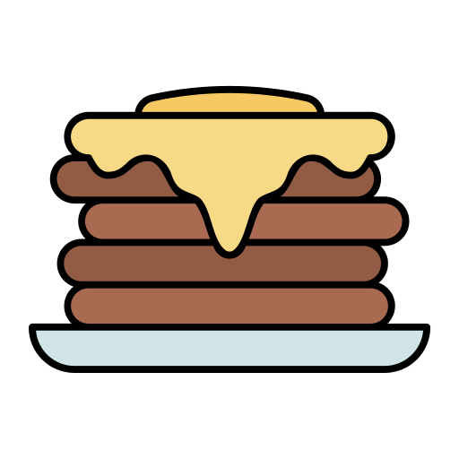 Pancake Generic Thin Outline Color icon