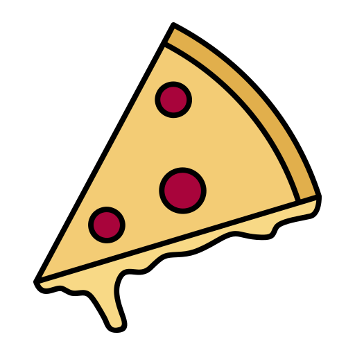 Pizza Generic Thin Outline Color icon