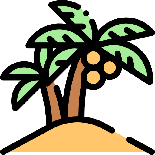drzewo kokosowe Detailed Rounded Lineal color ikona
