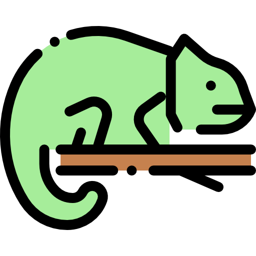 Chameleon Detailed Rounded Lineal color icon