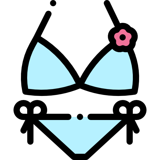 bikini Detailed Rounded Lineal color ikona