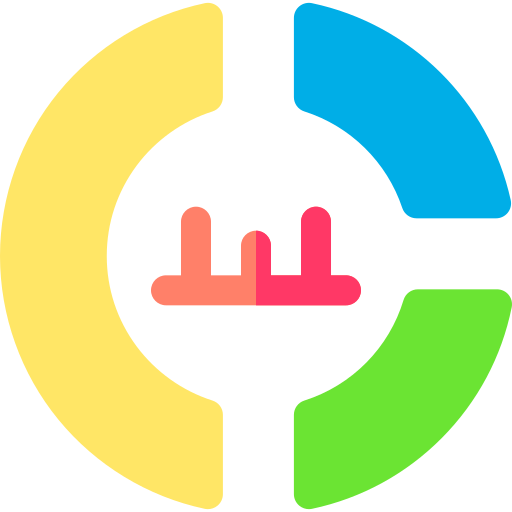 gráfico circular Basic Rounded Flat icono