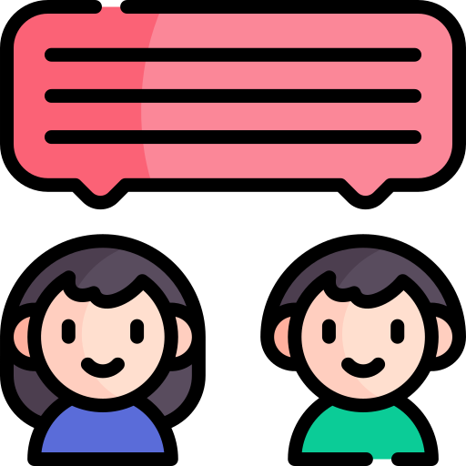 conversacion Kawaii Lineal color icono