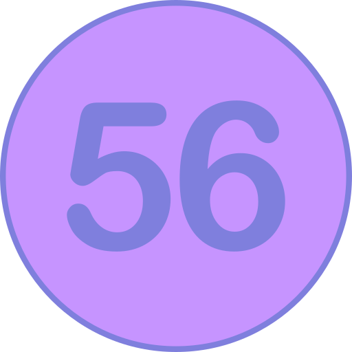 cincuenta y seis Generic Outline Color icono