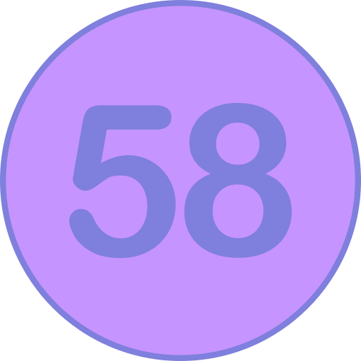 cincuenta y ocho Generic Outline Color icono