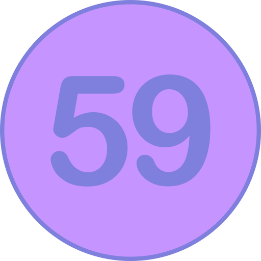 pięćdziesiąt dziewięć Generic Outline Color ikona
