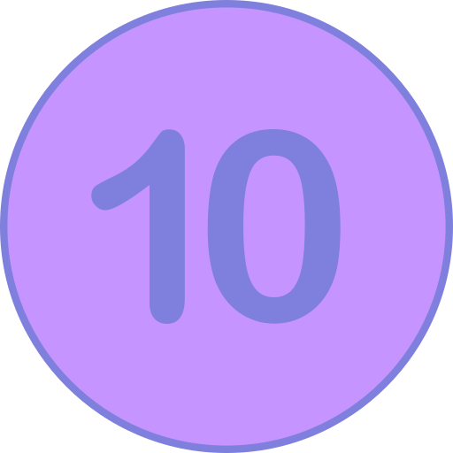 numero 10 Generic Outline Color icona