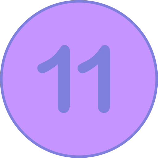 numéro 11 Generic Outline Color Icône