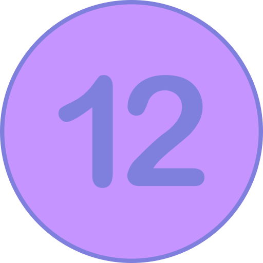 numer 12 Generic Outline Color ikona