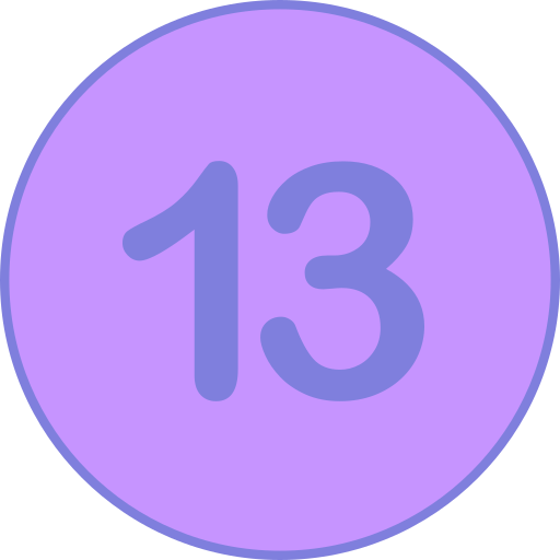 numero 13 Generic Outline Color icona