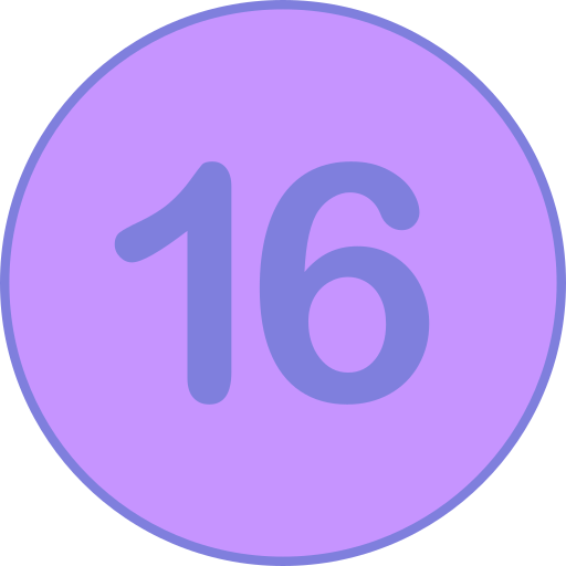 numero 16 Generic Outline Color icona