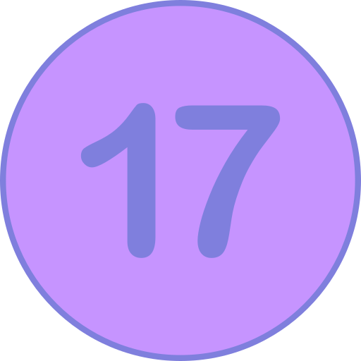 número 17 Generic Outline Color icono