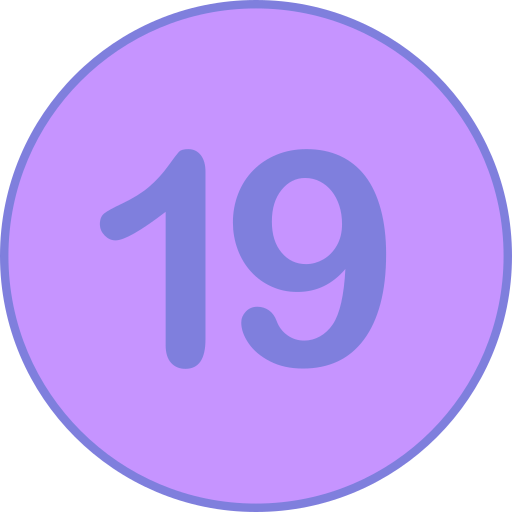 número 19 Generic Outline Color icono