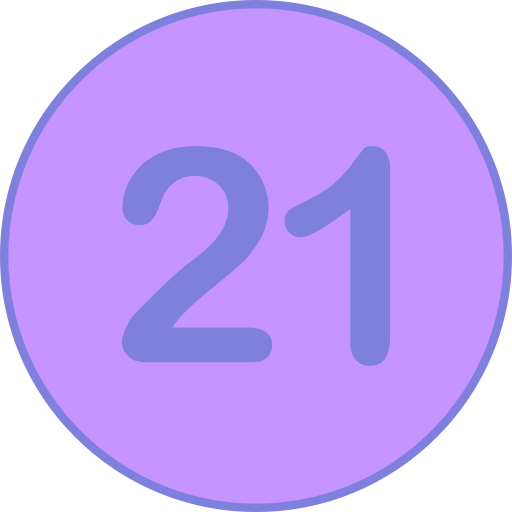 número 21 Generic Outline Color icono