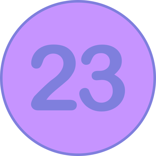 numero 23 Generic Outline Color icona