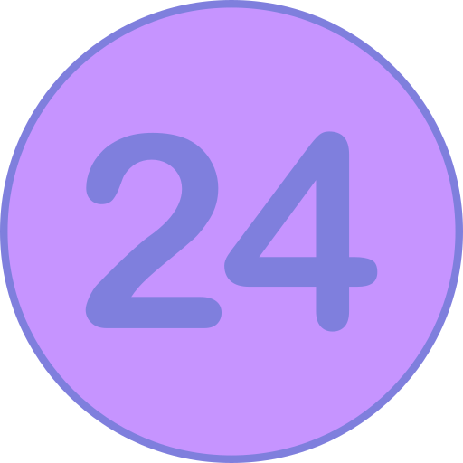 nummer 24 Generic Outline Color icon