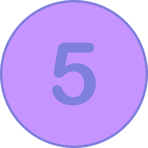 numero 5 Generic Outline Color icona