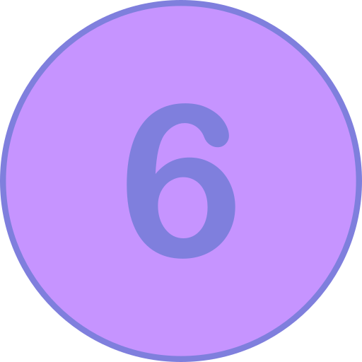 número 6 Generic Outline Color icono