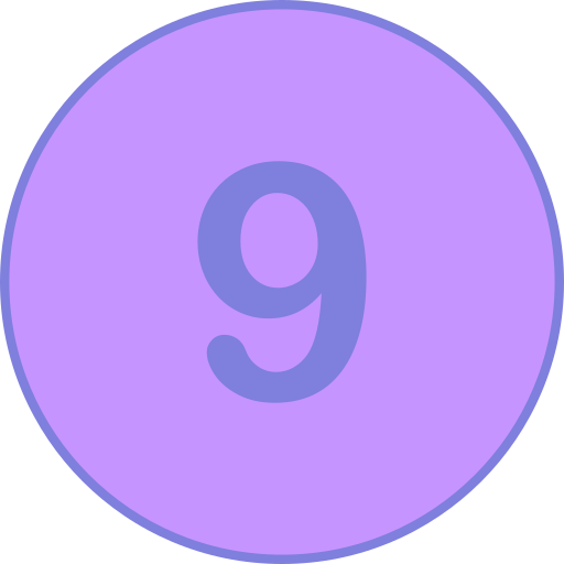 numer 9 Generic Outline Color ikona